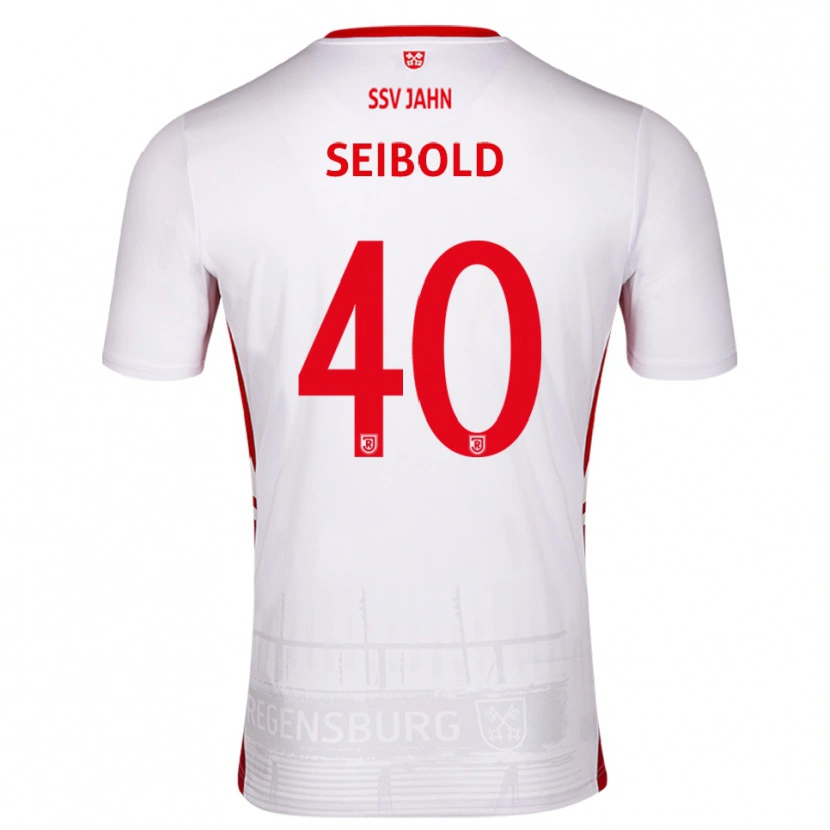 Danxen Dětské Jakob Seibold #40 Bílá Červená Domů Hráčské Dresy 2025/26 Dres