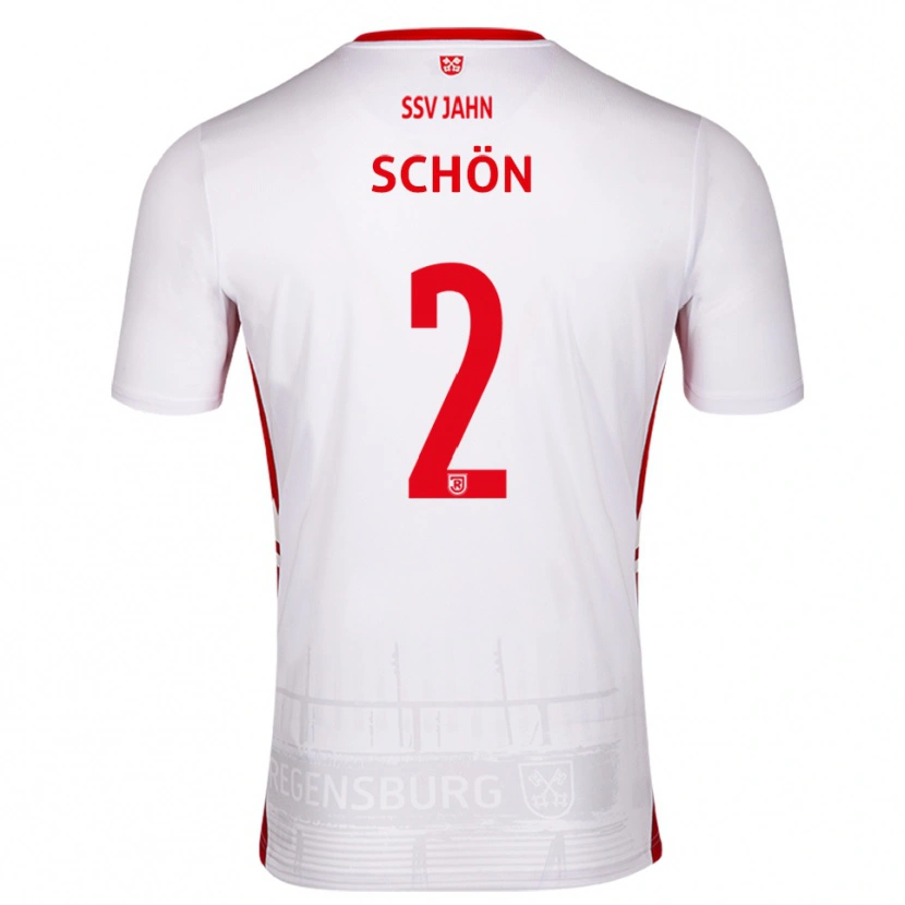Danxen Dětské Lenny Schön #2 Bílá Červená Domů Hráčské Dresy 2025/26 Dres