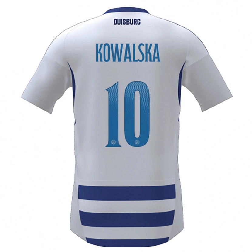 Danxen Dětské Darren Kowalska #10 Bílá Modrá Domů Hráčské Dresy 2025/26 Dres