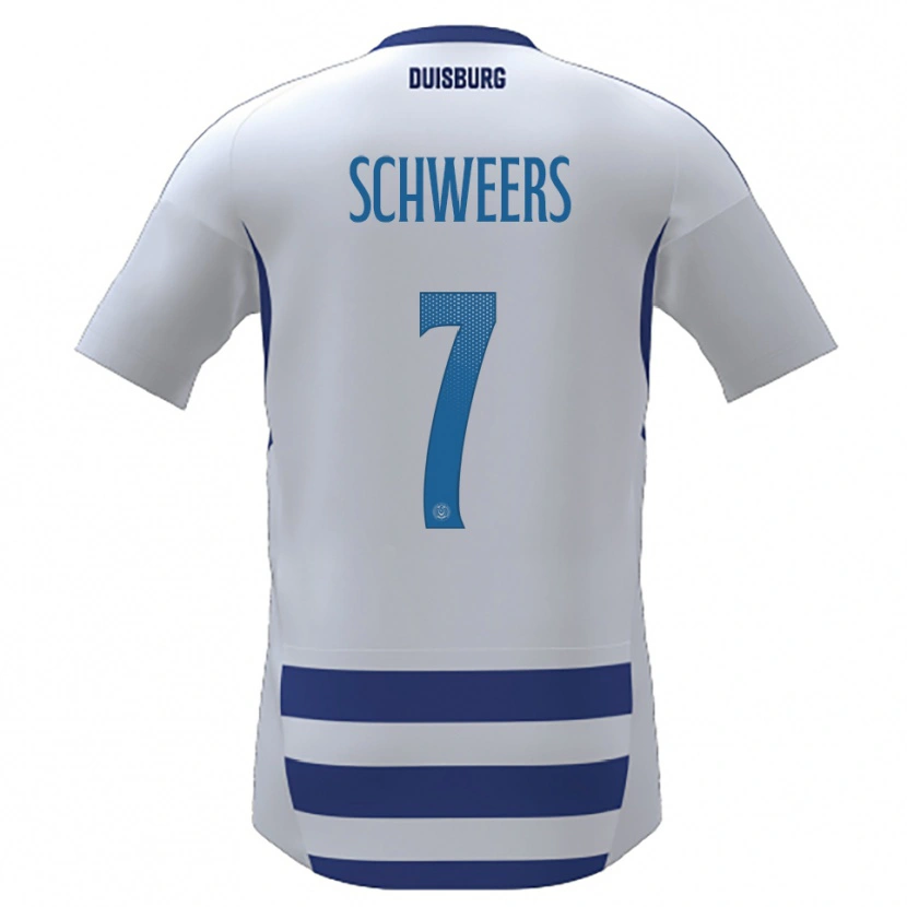 Danxen Dětské Farah Schweers #7 Bílá Modrá Domů Hráčské Dresy 2025/26 Dres