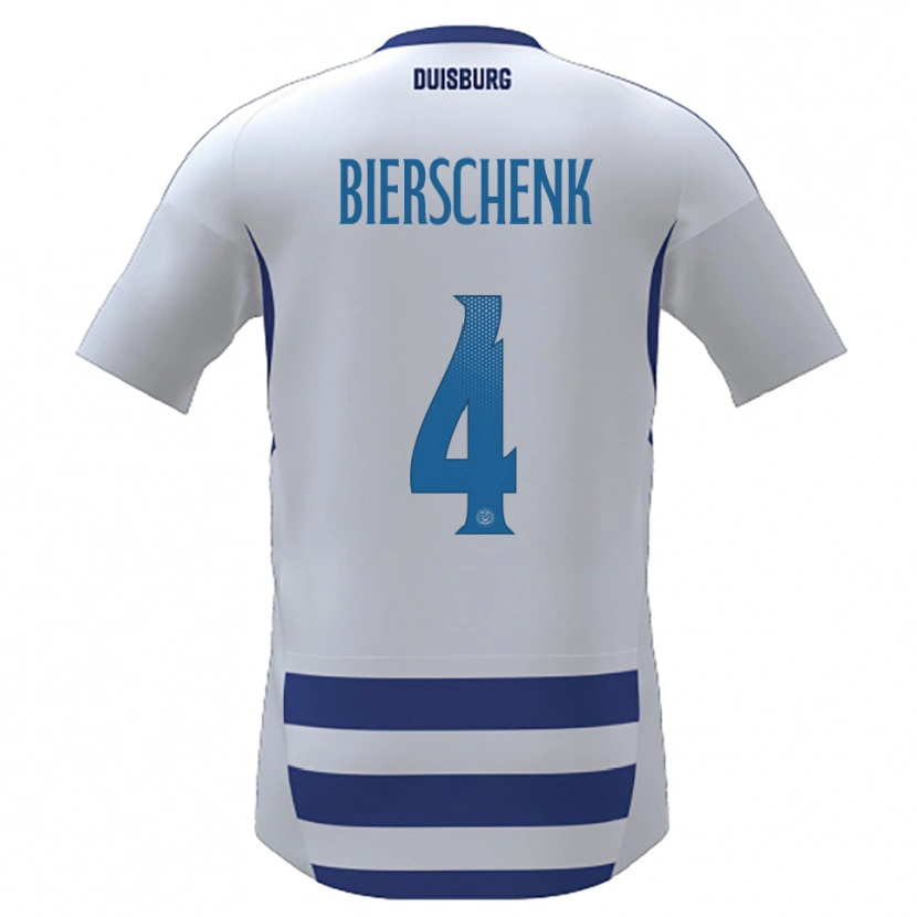Danxen Dětské Julian Bierschenk #4 Bílá Modrá Domů Hráčské Dresy 2025/26 Dres