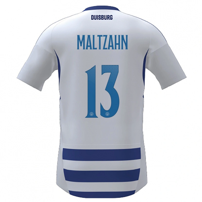Danxen Dětské Jonah Maltzahn #13 Bílá Modrá Domů Hráčské Dresy 2025/26 Dres