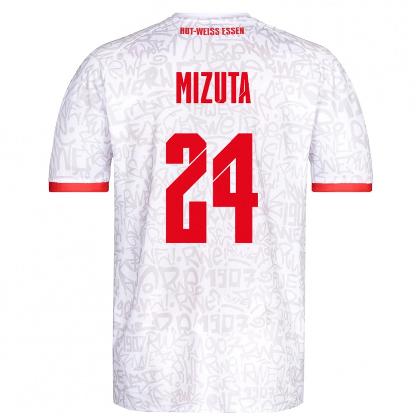 Danxen Dětské Kaito Mizuta #24 Bílá Červená Domů Hráčské Dresy 2025/26 Dres