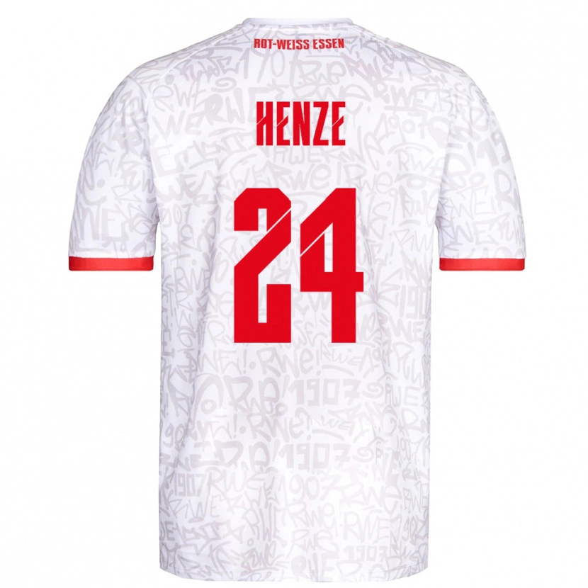 Danxen Dětské Brandon-Louis Henze #24 Bílá Červená Domů Hráčské Dresy 2025/26 Dres