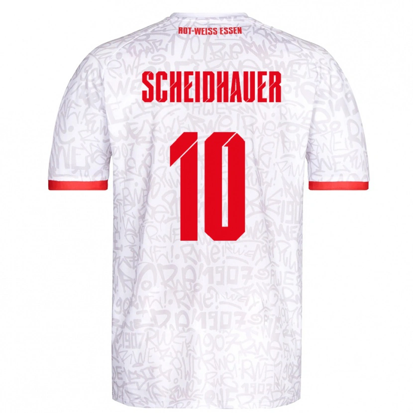 Danxen Dětské Leon Scheidhauer #10 Bílá Červená Domů Hráčské Dresy 2025/26 Dres