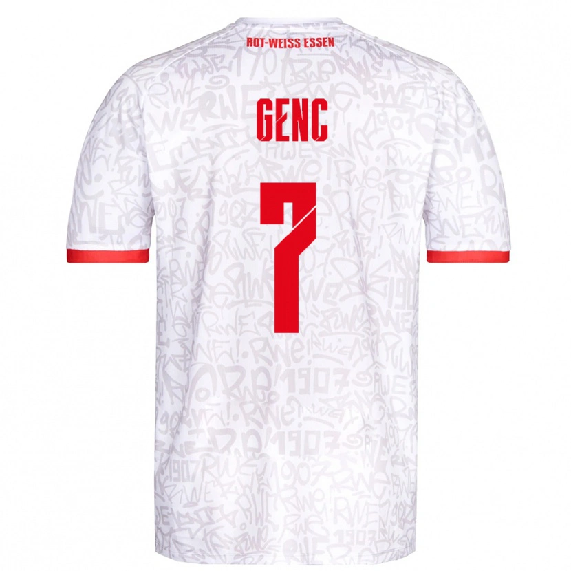Danxen Dětské Mert Genc #7 Bílá Červená Domů Hráčské Dresy 2025/26 Dres