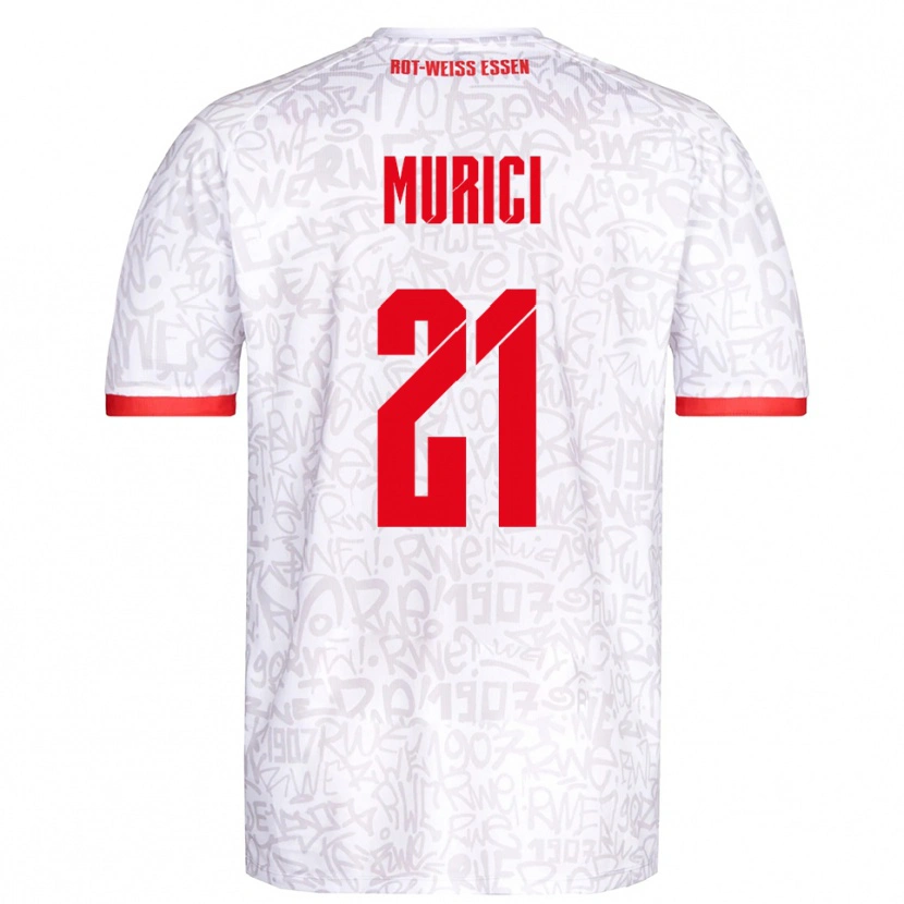 Danxen Dětské Leard Murici #21 Bílá Červená Domů Hráčské Dresy 2025/26 Dres