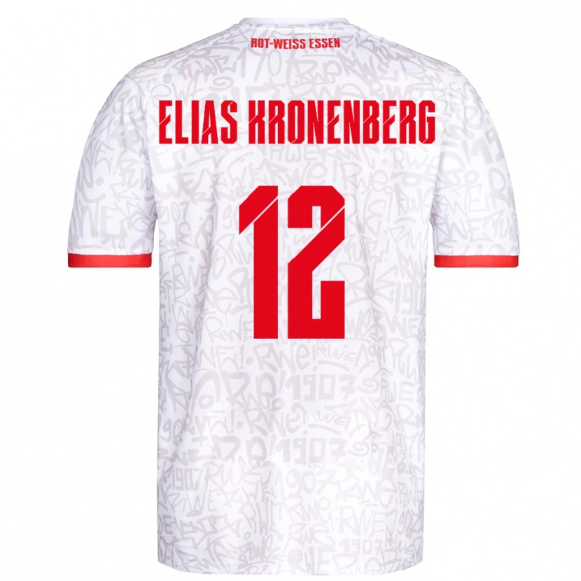 Danxen Dětské Sebastian Elias Kronenberg #12 Bílá Červená Domů Hráčské Dresy 2025/26 Dres