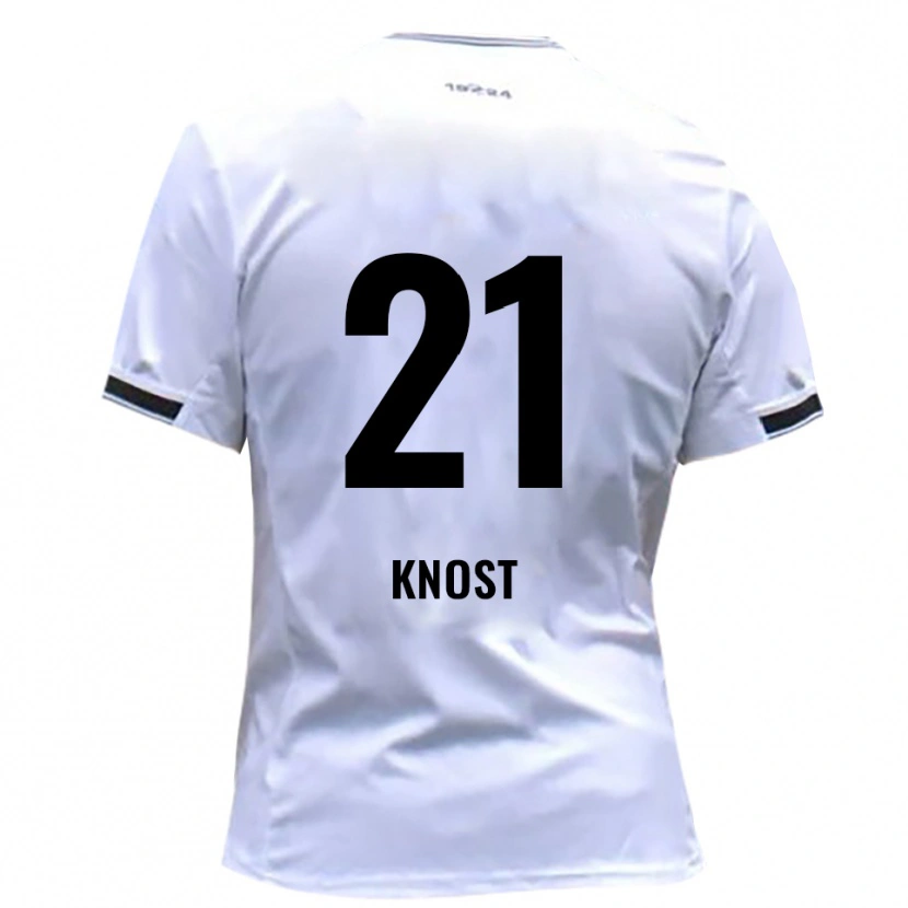 Danxen Dětské Tobias Knost #21 Bílá Červená Domů Hráčské Dresy 2025/26 Dres