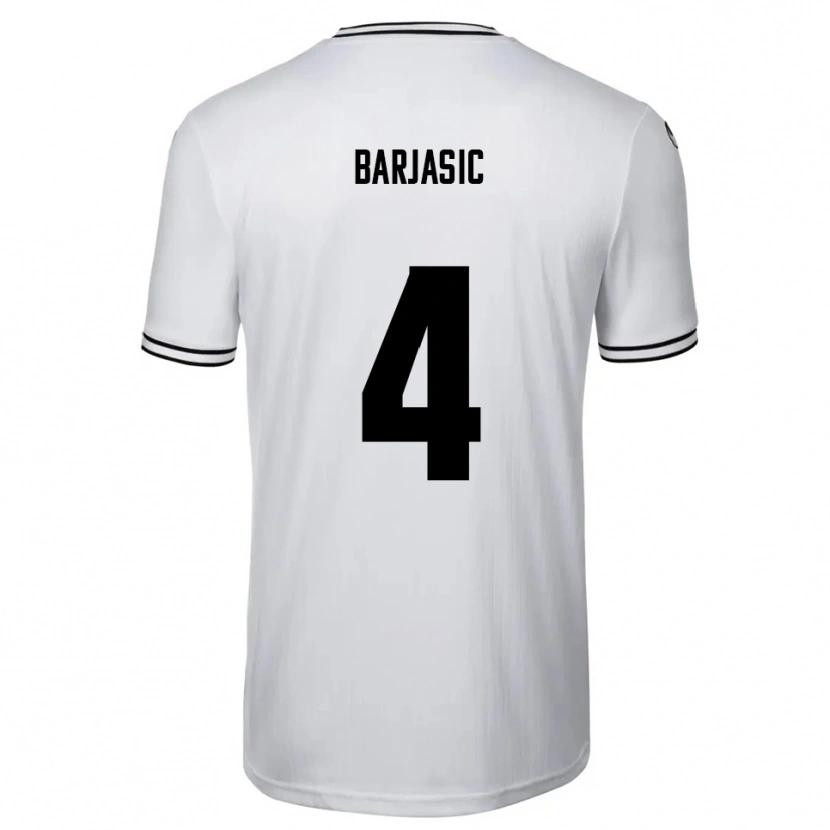 Danxen Dětské Nikola Barjasic #4 Bílá Černá Domů Hráčské Dresy 2025/26 Dres