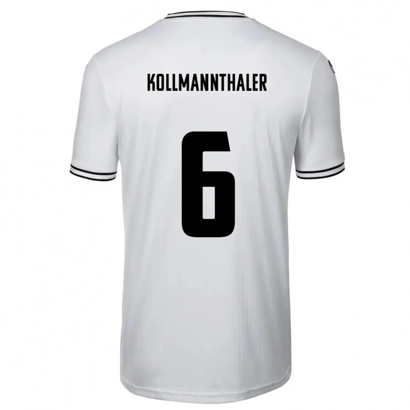 Danxen Dětské Elischa Kollmannthaler #6 Bílá Černá Domů Hráčské Dresy 2025/26 Dres