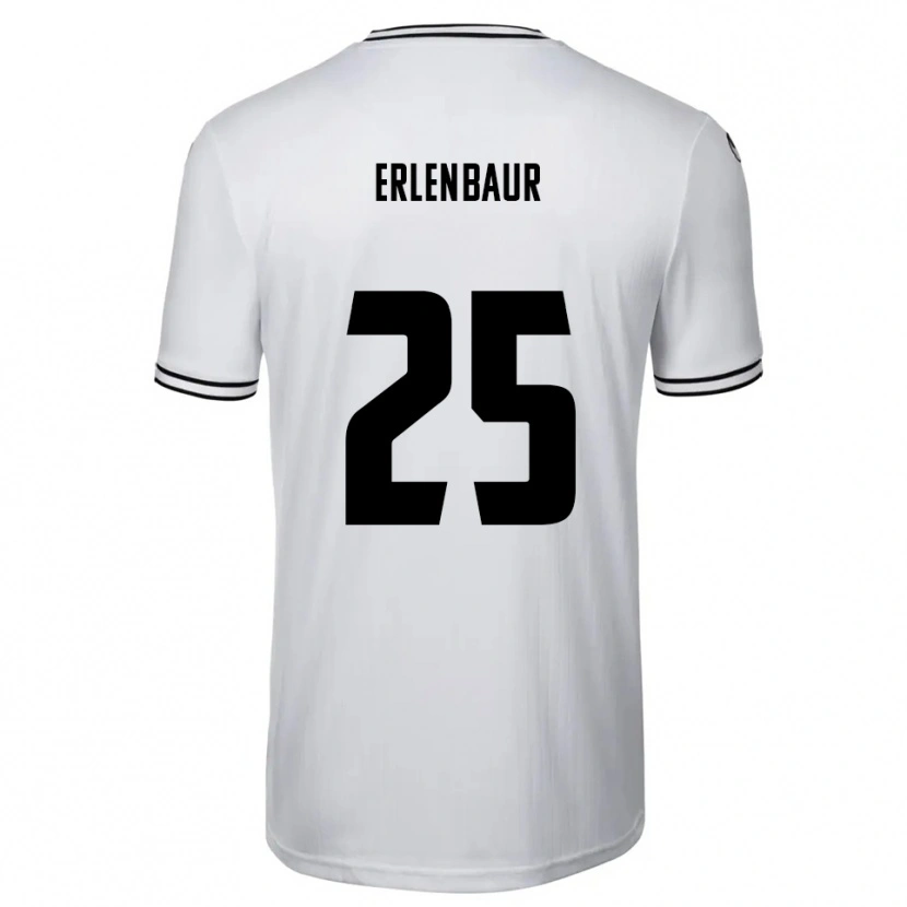 Danxen Dětské Johannes Erlenbaur #25 Bílá Černá Domů Hráčské Dresy 2025/26 Dres