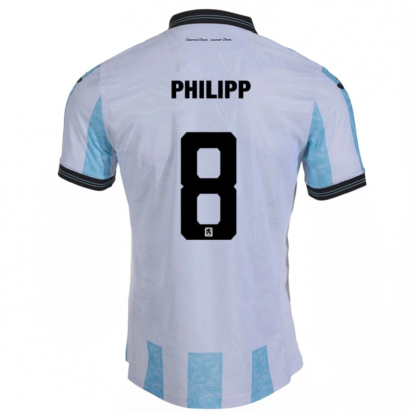 Danxen Dětské David Philipp #8 Bílá Nebesky Modrá Domů Hráčské Dresy 2025/26 Dres