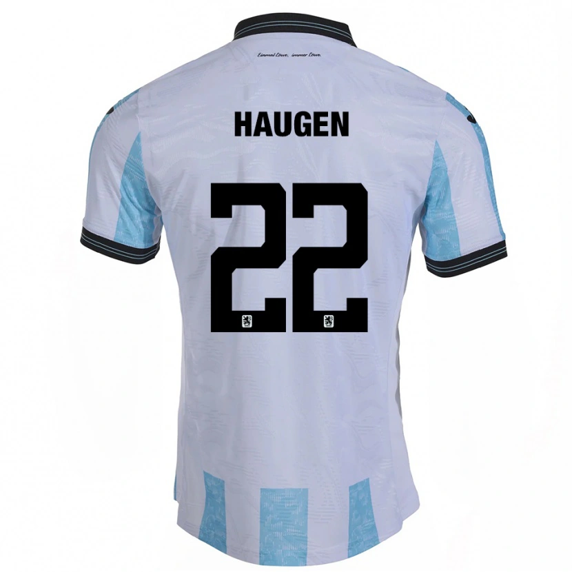 Danxen Dětské Sigurd Haugen #22 Bílá Nebesky Modrá Domů Hráčské Dresy 2025/26 Dres