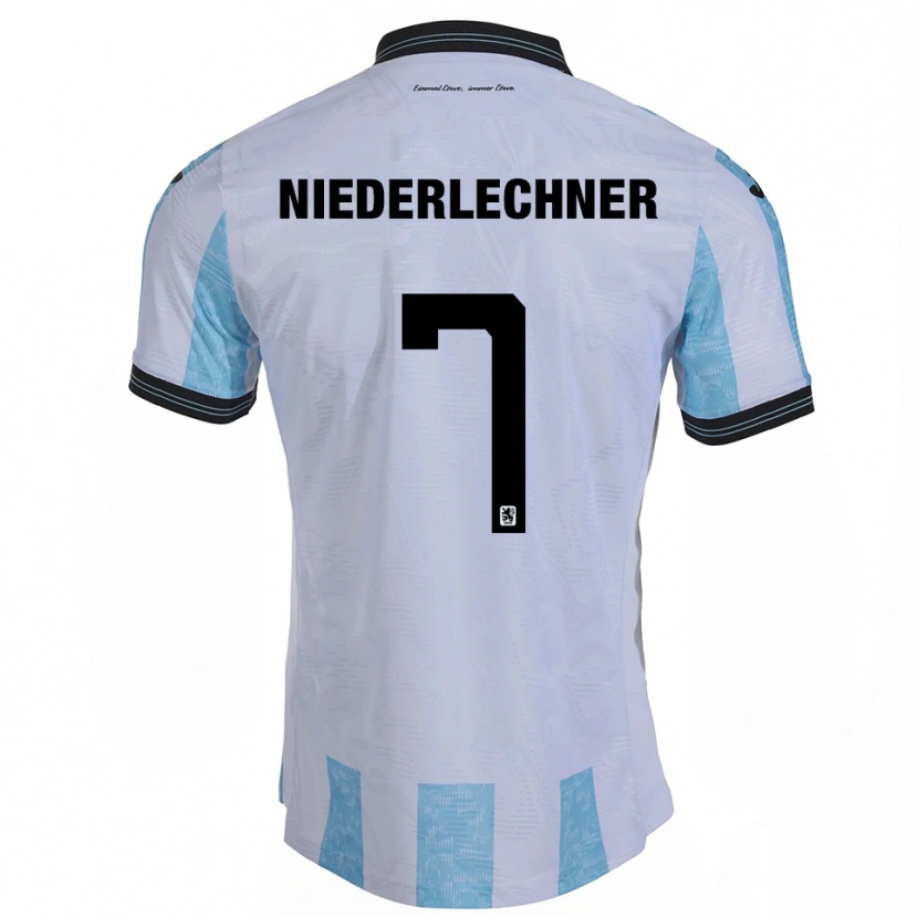 Danxen Dětské Florian Niederlechner #7 Bílá Nebesky Modrá Domů Hráčské Dresy 2025/26 Dres
