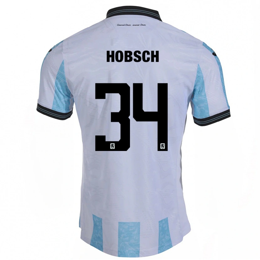 Danxen Dětské Patrick Hobsch #34 Bílá Nebesky Modrá Domů Hráčské Dresy 2025/26 Dres