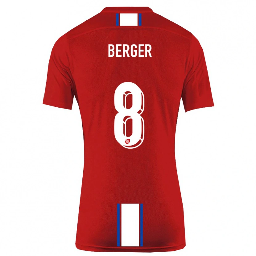 Danxen Dětské Johann Berger #8 Červená Bílá Domů Hráčské Dresy 2025/26 Dres