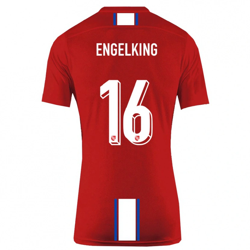 Danxen Dětské Torben Engelking #16 Červená Bílá Domů Hráčské Dresy 2025/26 Dres