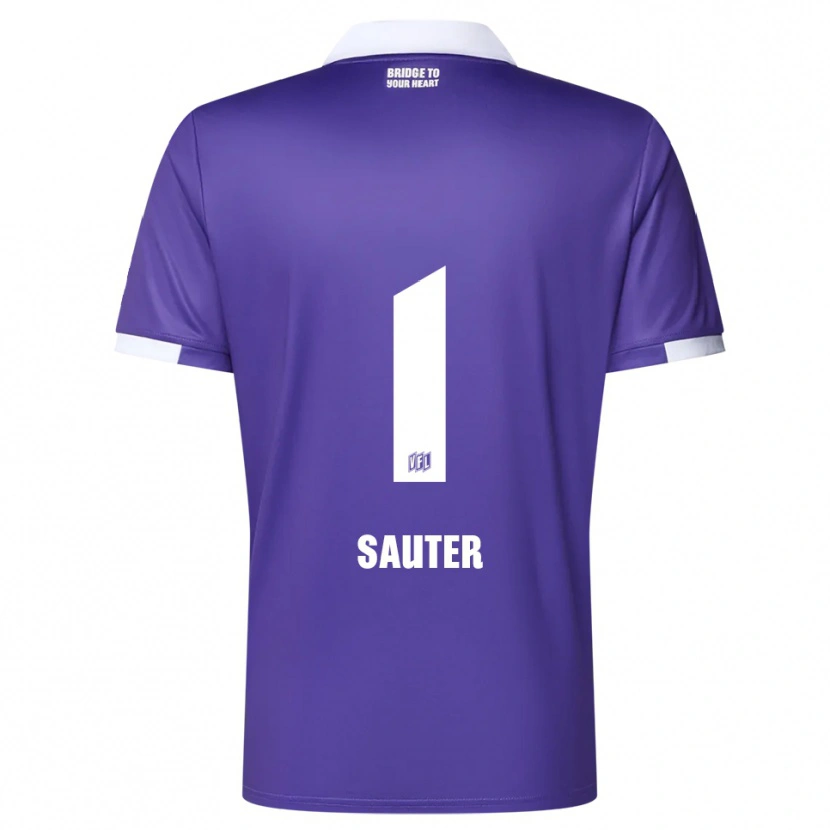 Danxen Dětské Niklas Sauter #1 Fialová Bílá Domů Hráčské Dresy 2025/26 Dres