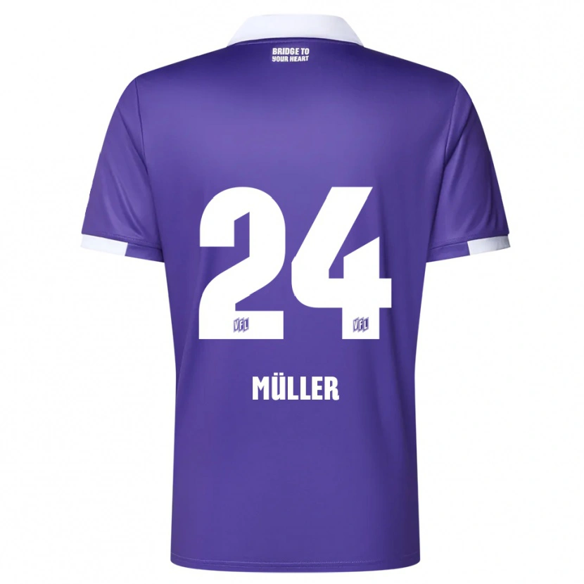 Danxen Dětské Jannik Müller #24 Fialová Bílá Domů Hráčské Dresy 2025/26 Dres