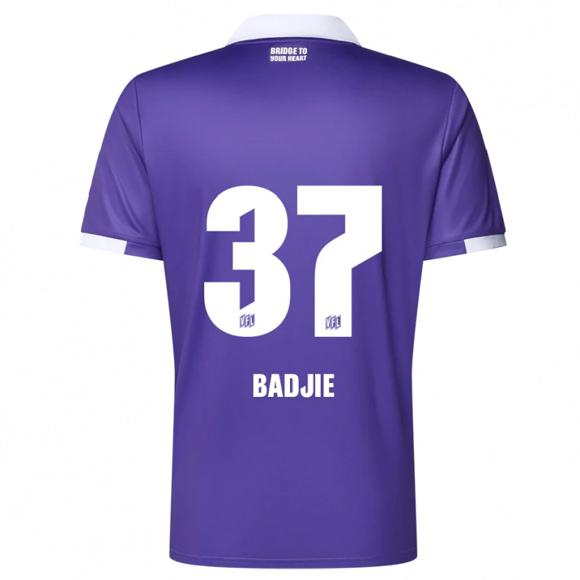 Danxen Dětské Ismail Badjie #37 Fialová Bílá Domů Hráčské Dresy 2025/26 Dres