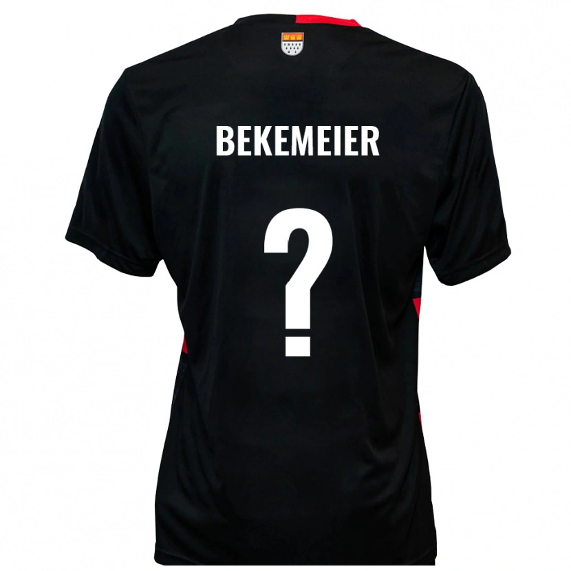 Danxen Dětské Carolin Bekemeier #0 Černá Červená Domů Hráčské Dresy 2025/26 Dres