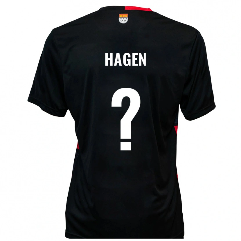 Danxen Dětské Jacqueline Katharina Hagen #0 Černá Červená Domů Hráčské Dresy 2025/26 Dres