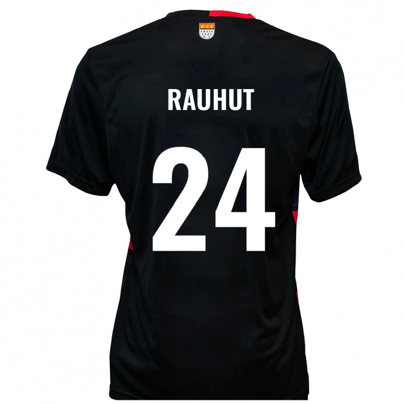 Danxen Dětské Kevin Rauhut #24 Černá Červená Domů Hráčské Dresy 2025/26 Dres