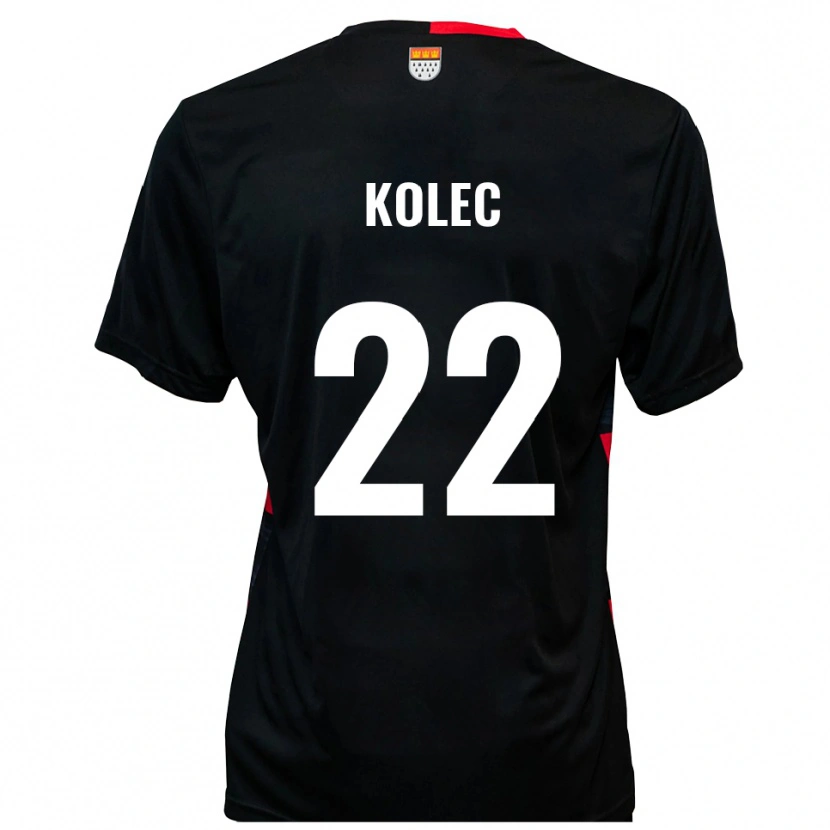 Danxen Dětské Paul Kolec #22 Černá Červená Domů Hráčské Dresy 2025/26 Dres