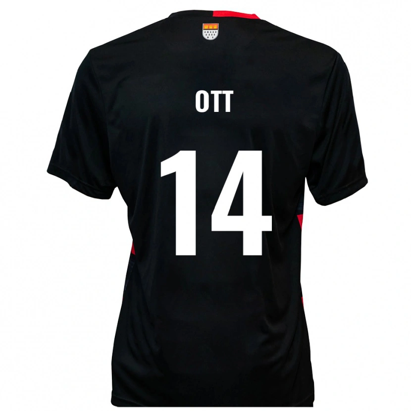 Danxen Dětské Raphael Ott #14 Černá Červená Domů Hráčské Dresy 2025/26 Dres