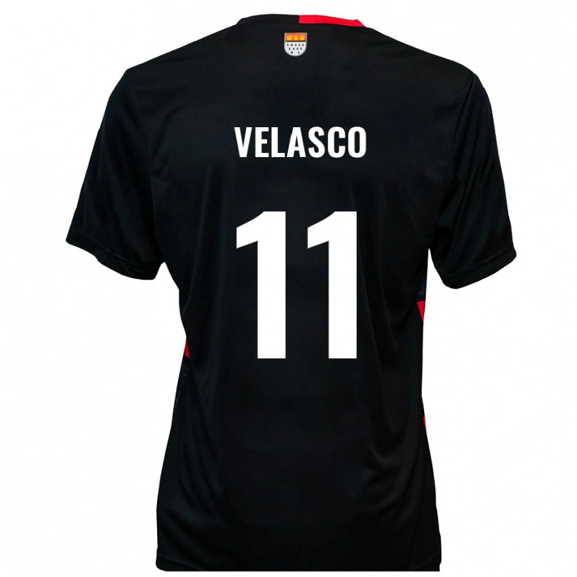 Danxen Dětské Robin Velasco #11 Černá Červená Domů Hráčské Dresy 2025/26 Dres