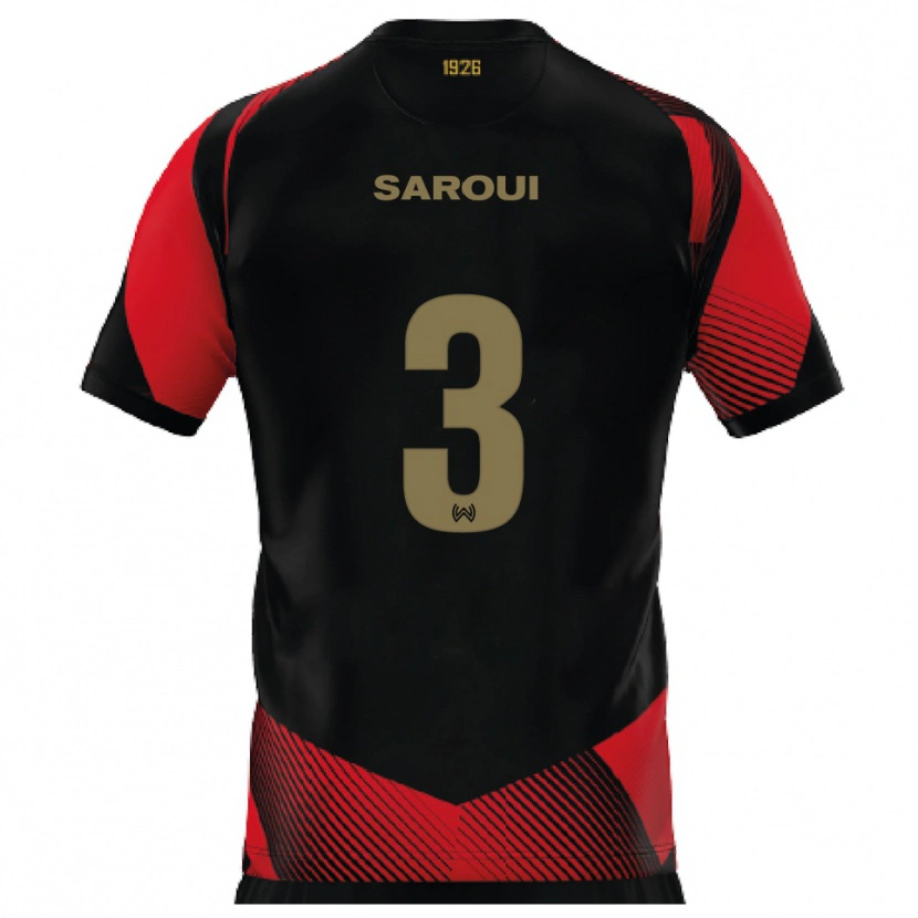Danxen Dětské Amin Saroui #3 Černá Červená Domů Hráčské Dresy 2025/26 Dres