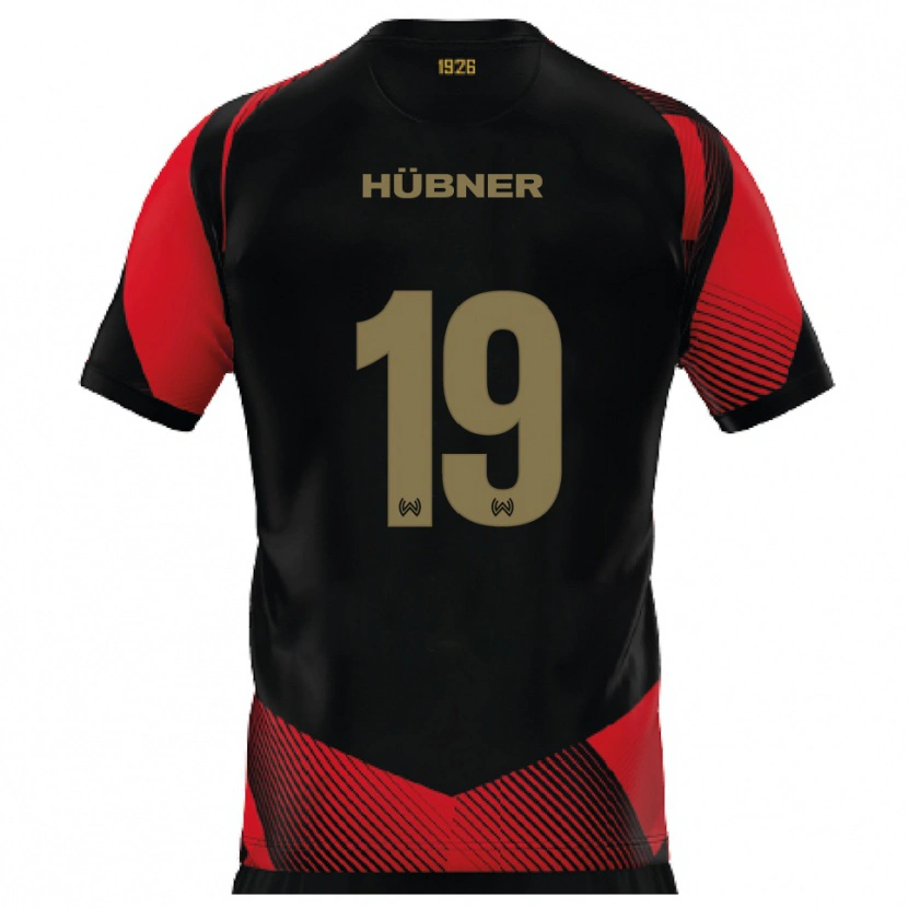 Danxen Dětské Florian Hübner #19 Černá Červená Domů Hráčské Dresy 2025/26 Dres