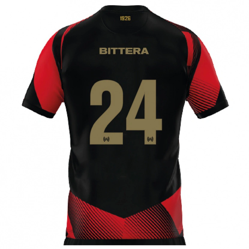 Danxen Dětské Buda Bittera #24 Černá Červená Domů Hráčské Dresy 2025/26 Dres