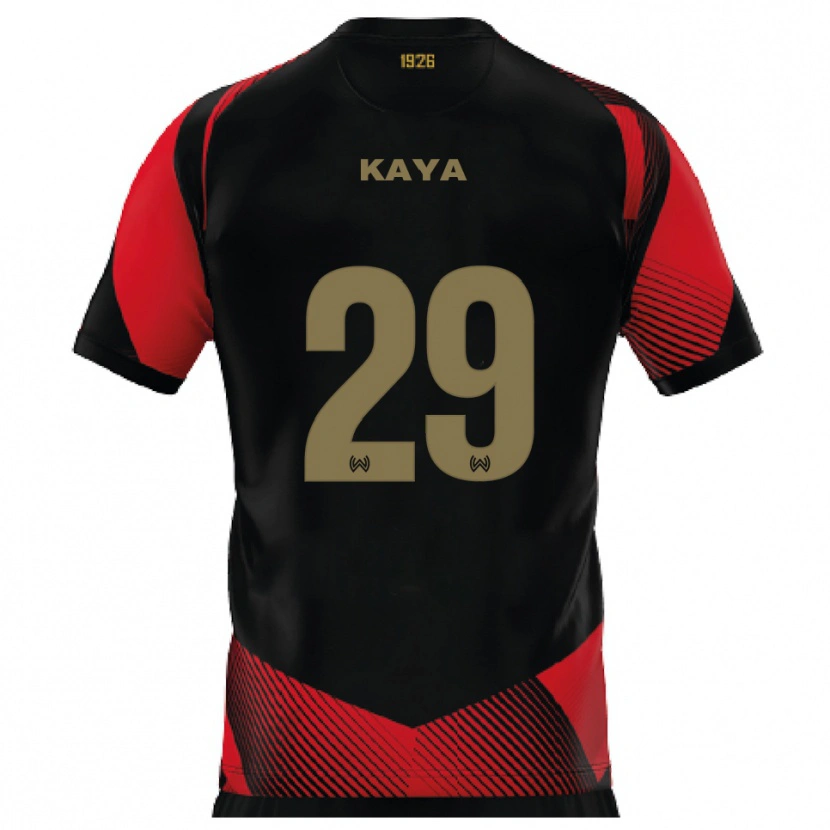 Danxen Dětské Fatih Kaya #29 Černá Červená Domů Hráčské Dresy 2025/26 Dres