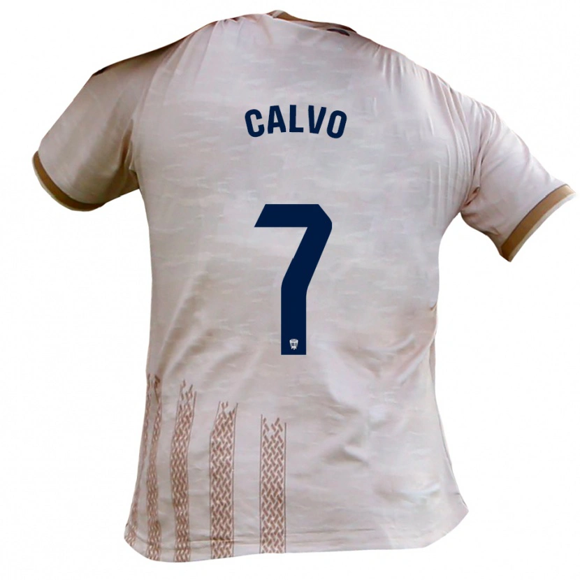 Danxen Dětské Borja Calvo #7 Špinavě Bílá Hnědá Daleko Hráčské Dresy 2025/26 Dres