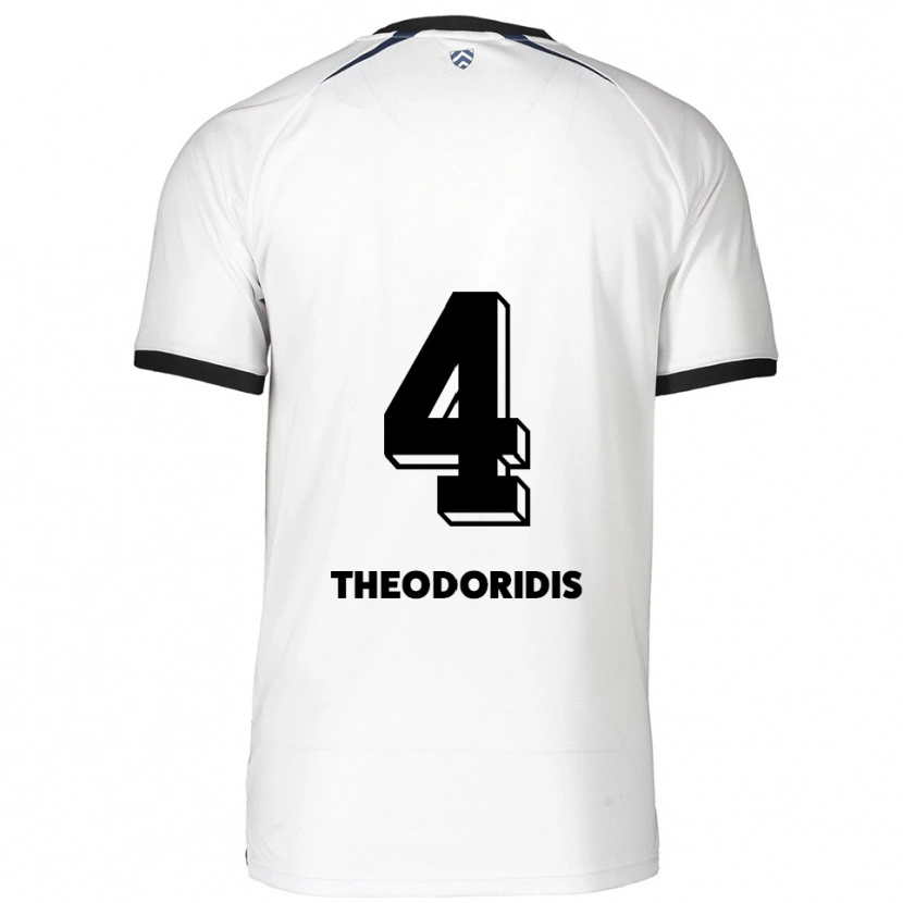 Danxen Dětské Christos Theodoridis #4 Bílá Černá Daleko Hráčské Dresy 2025/26 Dres