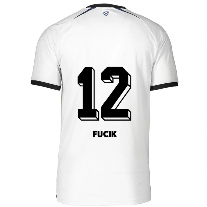 Danxen Dětské Miles Fucik #12 Bílá Černá Daleko Hráčské Dresy 2025/26 Dres