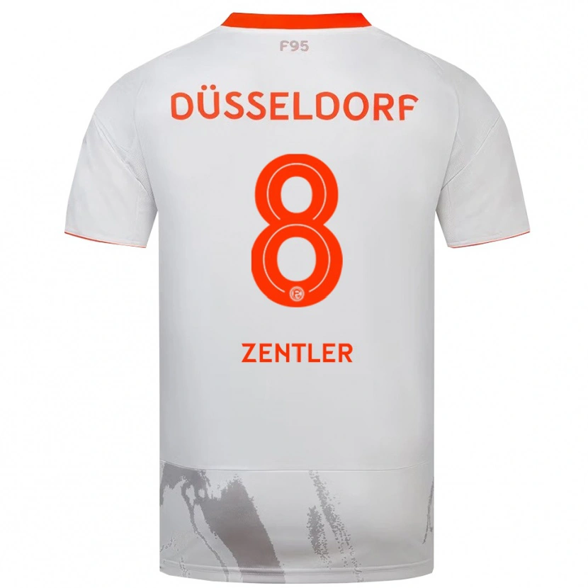 Danxen Dětské Marius Zentler #8 Bílá Oranžová Daleko Hráčské Dresy 2025/26 Dres