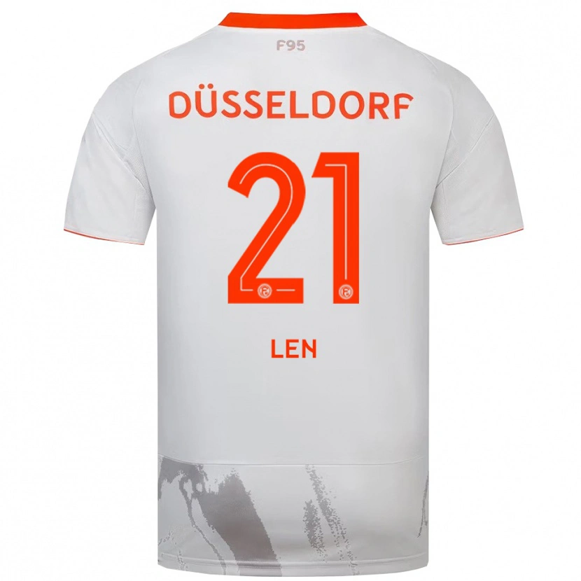 Danxen Dětské Maksym Len #21 Bílá Oranžová Daleko Hráčské Dresy 2025/26 Dres