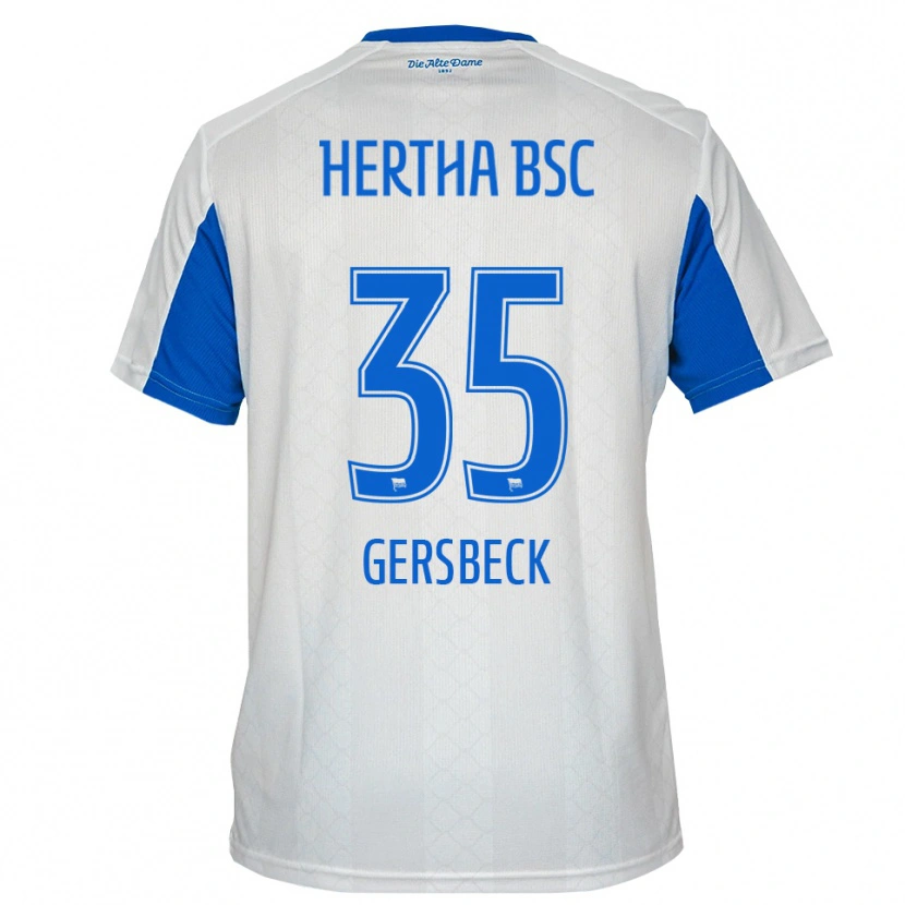 Danxen Dětské Marius Gersbeck #35 Bílá Modrá Daleko Hráčské Dresy 2025/26 Dres