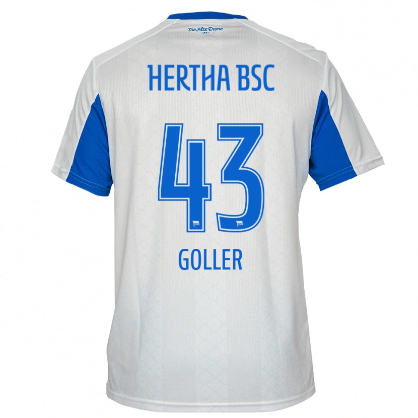 Danxen Dětské Tim Goller #43 Bílá Modrá Daleko Hráčské Dresy 2025/26 Dres