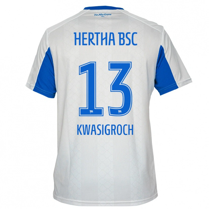 Danxen Dětské Robert Kwasigroch #13 Bílá Modrá Daleko Hráčské Dresy 2025/26 Dres