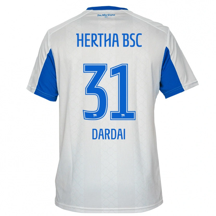 Danxen Dětské Márton Dárdai #31 Bílá Modrá Daleko Hráčské Dresy 2025/26 Dres