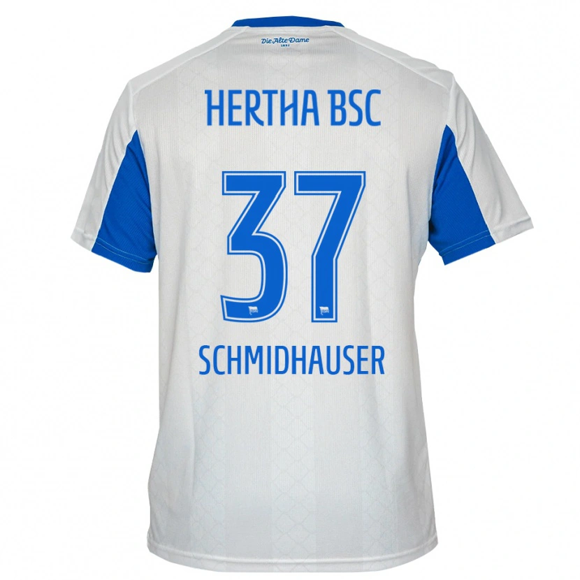 Danxen Dětské Oliver Schmidhauser #37 Bílá Modrá Daleko Hráčské Dresy 2025/26 Dres