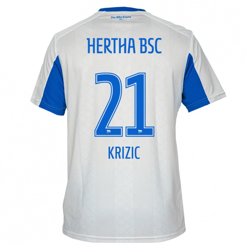 Danxen Dětské Ivan Krizic #21 Bílá Modrá Daleko Hráčské Dresy 2025/26 Dres