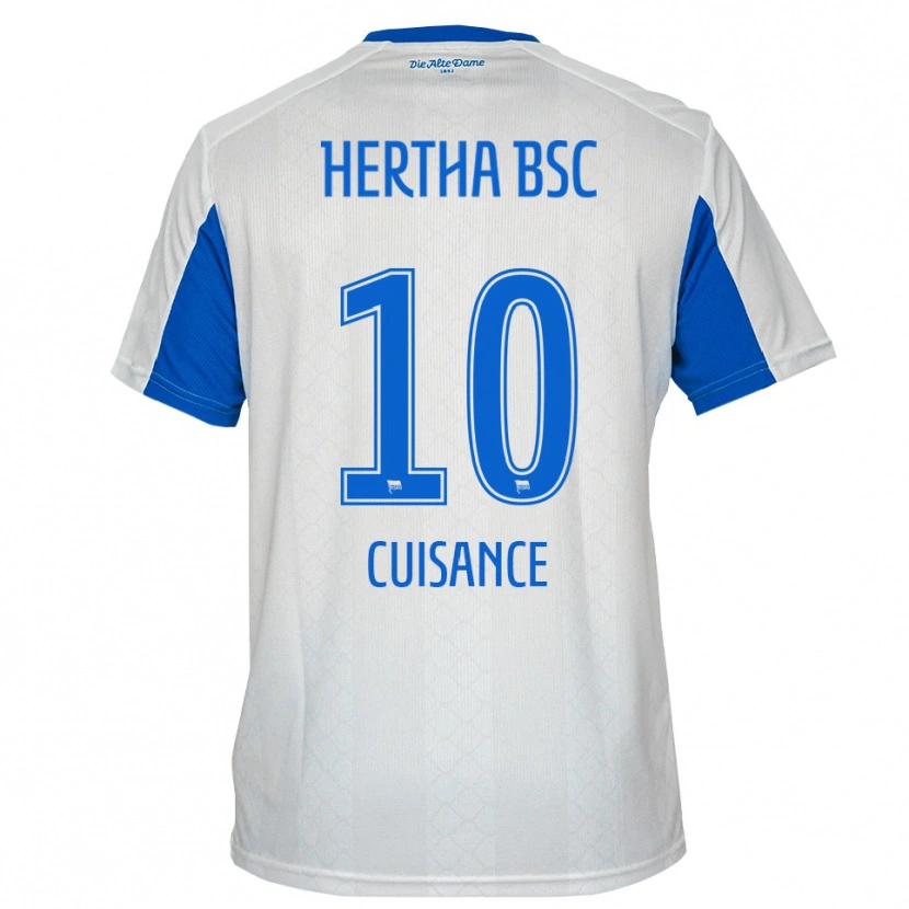 Danxen Dětské Michaël Cuisance #10 Bílá Modrá Daleko Hráčské Dresy 2025/26 Dres
