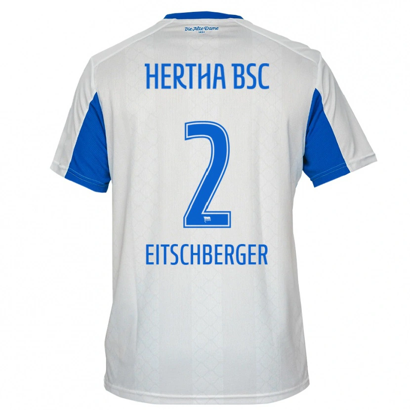 Danxen Dětské Julian Eitschberger #2 Bílá Modrá Daleko Hráčské Dresy 2025/26 Dres