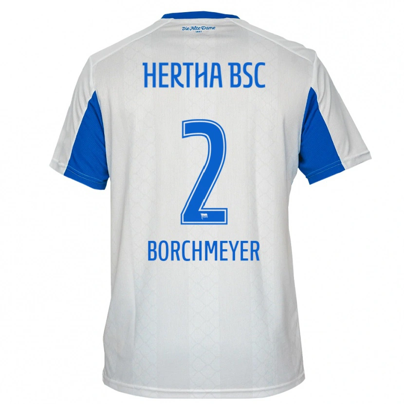 Danxen Dětské Ronja Borchmeyer #2 Bílá Modrá Daleko Hráčské Dresy 2025/26 Dres
