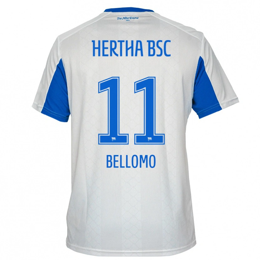 Danxen Dětské Karim Bellomo #11 Bílá Modrá Daleko Hráčské Dresy 2025/26 Dres